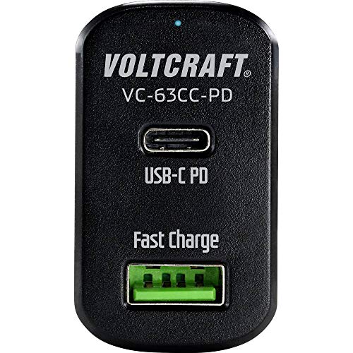 VOLTCRAFT CAS-63 USB-Ladegerät 63 Wp KFZ Ausgangsstrom (max.) 3 A USB, USB-C® Buchse Anzahl Ausgänge: 2 x USB Power Del von Voltcraft