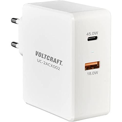 Voltcraft UC-2ACX002 VC-11744740 USB-Ladegerät Steckdose Ausgangsstrom (max.) 3000 mA 2 x USB, USB-C® Buchse (Power Del von Voltcraft