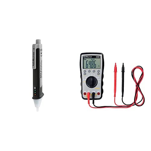 Voltmaster NCV 3 kontaktloser Spannungstester + Voltmaster DMM 1 Digitales Multimeter (hochwertiger Volt Detektor mit akustischem Signal, einstellbare Empfindlichkeit, ABS-Kunststoff), Grau von Voltmaster