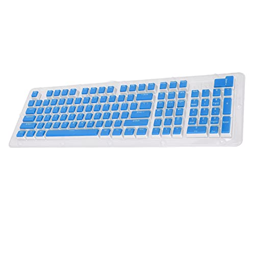 Ersatz-Tastenkappen, gutes Tippgefühl Tastatur-Tastenkappen FOS Step Einfach zu ersetzen Farbe dauerhaft für 87 Tastaturen für 108 Tastaturen(Blau Weiss) von Voluxe