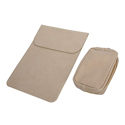 Laptop-Tasche, Multifunktions-Super-ThinLight-Laptop-Tragetasche aus PU-Leder für IOS Air/Pro(Khaki) von Voluxe