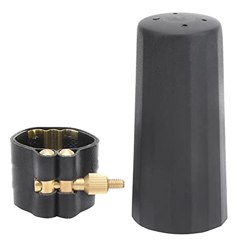 Saxophon PU Leder Blattschraube, Altsaxophon Mundstück Kit Lange Lebensdauer zur Dekoration für Geschenk PU Sax Ligature für Ihre Freunde von Voluxe