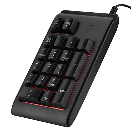 Voluxe Numerische Tastatur, 3-Farben-Atemlichter, wasserdicht, tragbar, mechanisch, Touch-Feeling, 19-Tasten-USB-Nummernblock, für das Büro zu Hause von Voluxe