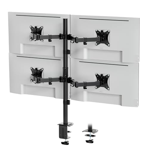 VonHaus Monitor Halterung für 4 Monitore zwischen 13 und 32” – Monitor Halterung mit Anpassbarer Höhe – Voll Neig, Dreh und Schwenkbare Arme VonHaus Monitor Halterung für 4 Monitore zwischen 13 und 32” – Monitor Halterung mit Anpassbarer Höhe – Voll Neig, Dreh und Schwenkbare Arme von VonHaus
