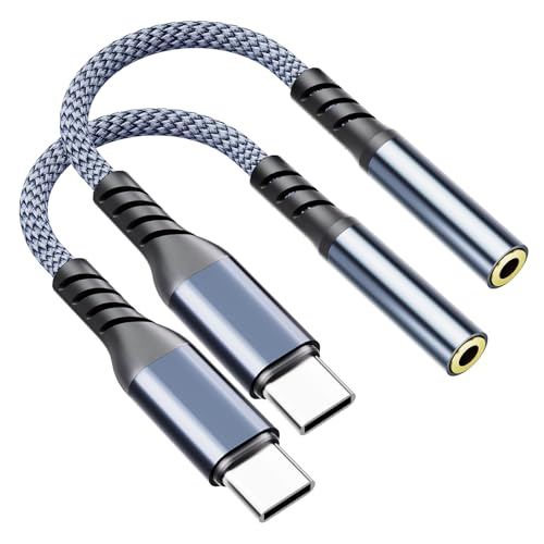Adapter USB C auf Klinke, 2 Pack USB C auf 3.5mm Kopfhörer Adapter, Audio Aux Adapter mit DAC Chip, Typ-C zu Klinke Kopfhörer Jack Audio Adapter für iPhone 15/16 Serie, iPad,Galaxy, Google Pixel Adapter USB C auf Klinke, 2 Pack USB C auf 3.5mm Kopfhörer Adapter, Audio Aux Adapter mit DAC Chip, Typ-C zu Klinke Kopfhörer Jack Audio Adapter für iPhone 15/16 Serie, iPad,Galaxy, Google Pixel von Vonxite
