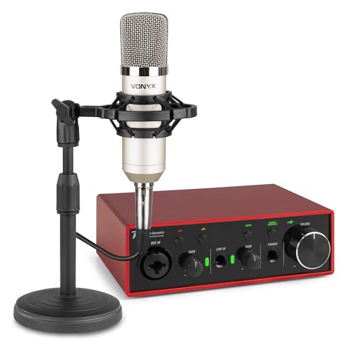 Vonyx CM400 Podcast Mikrofon Set mit Audio Interface – Kondensator-Mikrofon + PDX11 USB Audiointerface – für PC, Streaming, Gaming, ASMR, Gesang, Podcast - Recording-Equipment - Silber Vonyx CM400 Podcast Mikrofon Set mit Audio Interface – Kondensator-Mikrofon + PDX11 USB Audiointerface – für PC, Streaming, Gaming, ASMR, Gesang, Podcast - Recording-Equipment - Silber von Vonyx