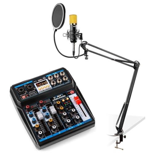 Vonyx Podcast-Starterkit mit USB-Mischpult mit Bluetooth, CMS400B Studiomikrofon, verstellbarem Mikrofonarm und Shockmount. Vonyx Podcast-Starterkit mit USB-Mischpult mit Bluetooth, CMS400B Studiomikrofon, verstellbarem Mikrofonarm und Shockmount. von Vonyx