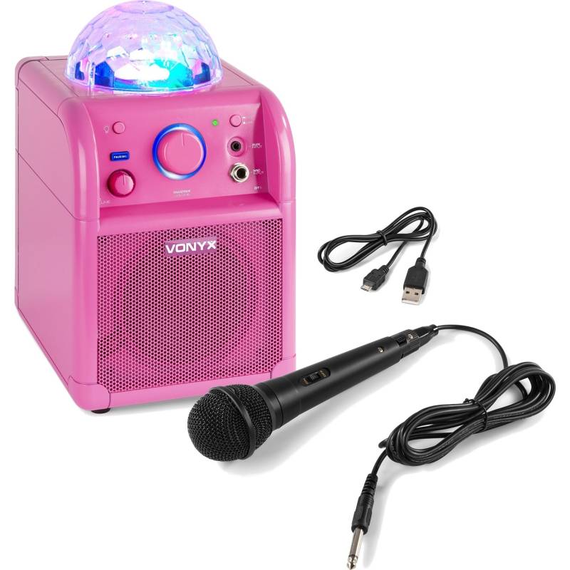 Vonyx SBS50 Bluetooth Party Speaker with LED Ball (Pink) von Vonyx