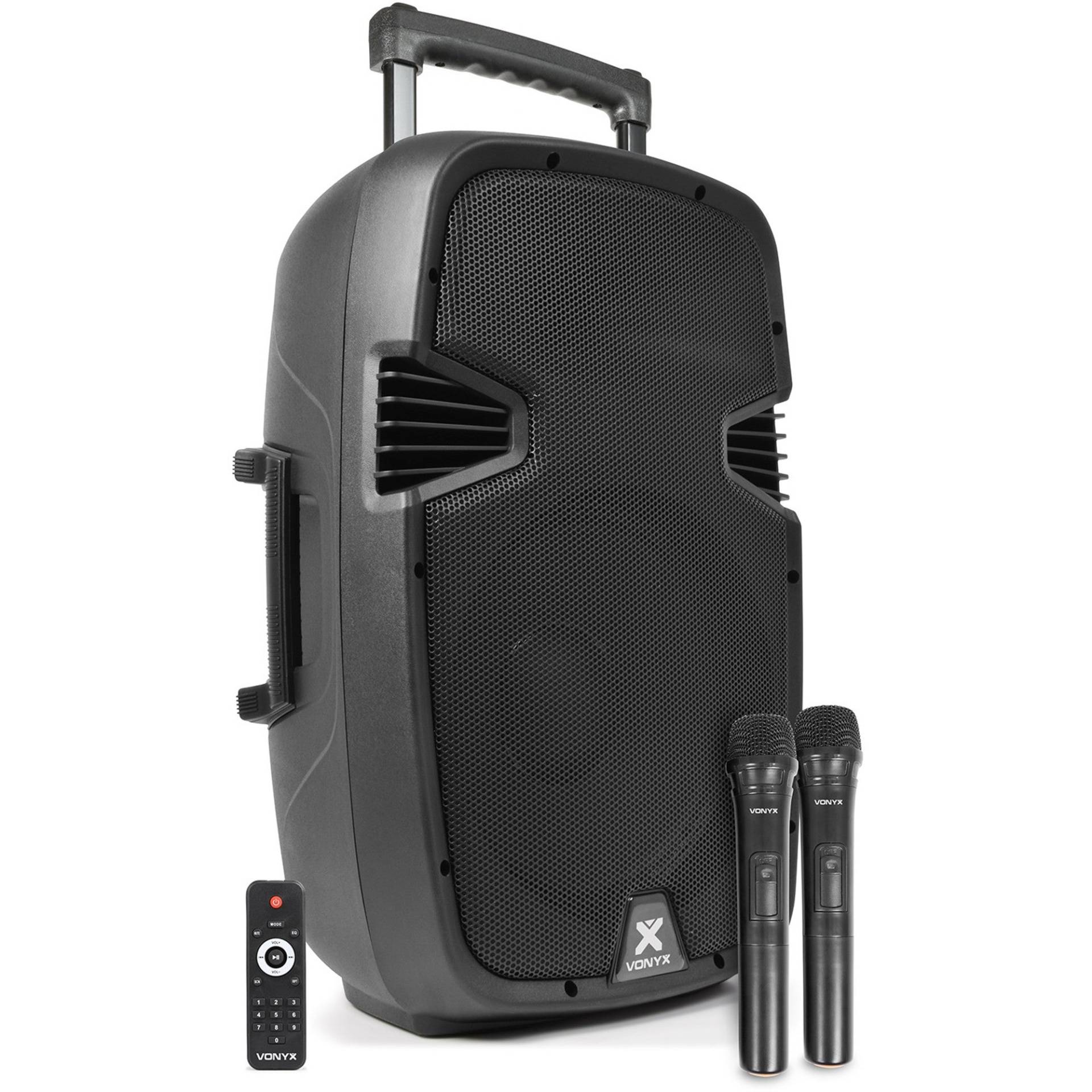 Vonyx SPJ-PA912 500W Mobile Battery-Powered Speaker + 2 Wireless Microphones von Vonyx