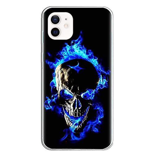 Halloween HandyHülle Kompatibel mit Apple iPhone 7 Plus/8 Plus Hülle Transparent [Stoßfest] Weiche Silikon [Kratzfest] TPU Bumper Ultra Dünn Totenkopfes Blume Muster Durchsichtige Schutzhülle(25) von VooDirop