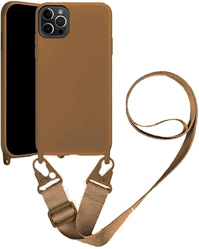 Handykette Handyhülle kompatibel mit Apple iPhone 7/8/SE 2020 Necklace Hülle Nylon Schultergurt Weich Silikon TPU Cover mit Kordel zum Umhängen Schutzhülle mit Stylische Band(Braun) von VooDirop