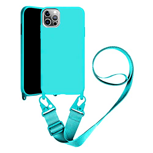 Handykette Handyhülle kompatibel mit Apple iPhone 7 Plus/8 Plus Necklace Hülle Nylon Schultergurt Weich Silikon TPU Cover mit Kordel zum Umhängen Schutzhülle mit Stylische Band(Gletscherblau) von VooDirop