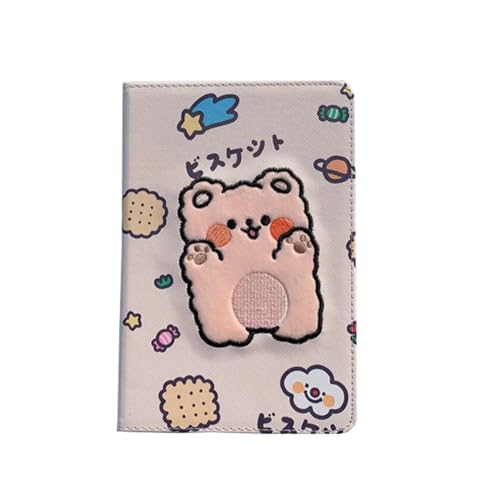 Süße Stickerei Cartoon Tablethülle kompatibel mit New iPad Mini 4 Hülle PU Leder TPU Bumper Smart Flip Schutzhülle mit Ständer und Auto Schlaf/Wach Funktion Case Cover(Bär) von VooDirop