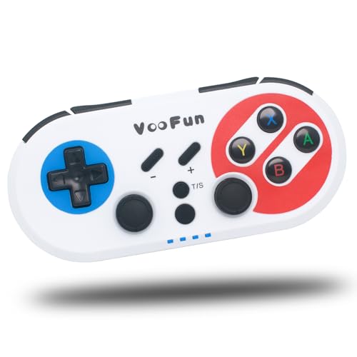 VooFun Switch Controller, PC Controller Bluetooth Wireless Controller für Switch Lite OLED, Windows PC, PS3 mit 6 Achsen Gyro Sensor, Dual Vibration, Turbo Funktion, Wake-up Switch Console (Weiß) von VooFun