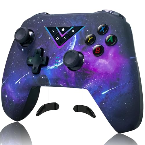 VooFun Switch Controller, Wireless Switch Pro Controller Kompatibel mit Switch/Lite/OLED/PC Windows, Bluetooth Gamepad mit RGB-Licht, 6-Achsen-Gyro, Turbo, Vibration, Programmierbar Tasten, Galaxie von VooFun