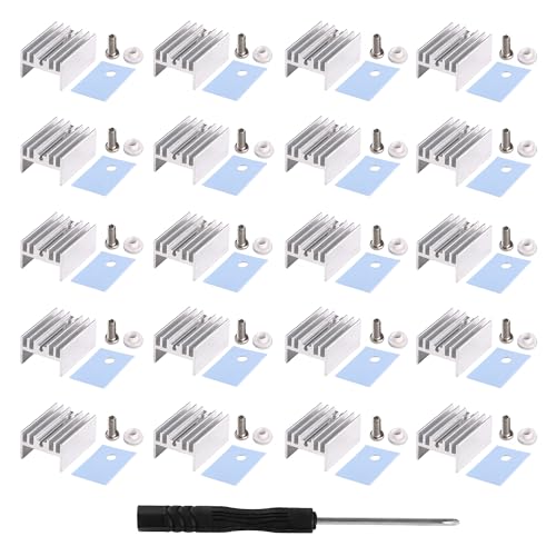 VooGenzek 20 Stücke TO-220 Kühlkörper und Isolator/Montagesets, Kühlkörper + Schraube + Unterlegscheibe + Isolierer gummiertes Silikon, für TO-220 MOSFET-Transistor, 20x15x10 mm VooGenzek 20 Stücke TO-220 Kühlkörper und Isolator/Montagesets, Kühlkörper + Schraube + Unterlegscheibe + Isolierer gummiertes Silikon, für TO-220 MOSFET-Transistor, 20x15x10 mm von VooGenzek