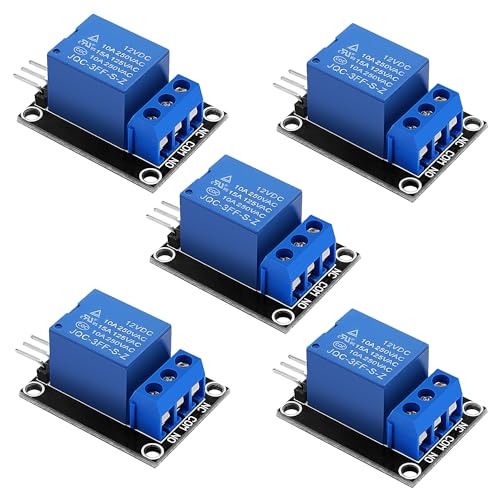 VooGenzek 5 Stücke 12V 1-Kanal Relaismodul Bord Schild High Level Trigger für PIC AVR DSP ARM Kompatibel mit Arduino und Raspberry Pi von VooGenzek