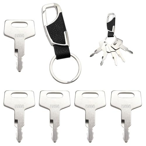 VooGenzek 5 Stücke Ersatz Zündschlüssel H806, Baumaschinen Schlüssel, Universal Zündschalter, mit Schlüsselring, Kompatibel mit Takeuchi Schlüssel Bagger von VooGenzek