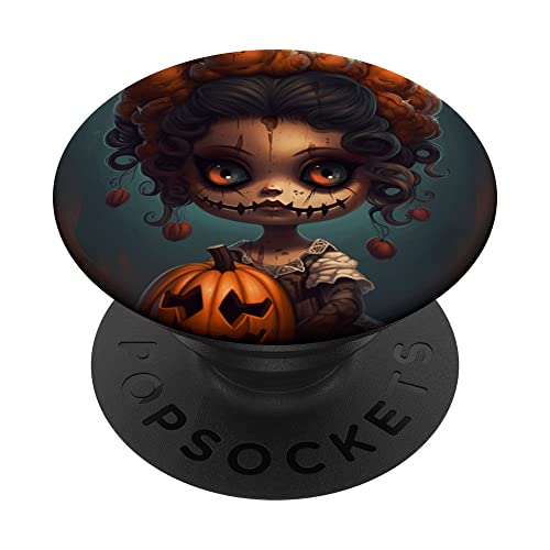 Gruselige Voodoo Mädchenpuppe mit Kürbis für Halloween, Voodoo PopSockets Klebender PopGrip Gruselige Voodoo Mädchenpuppe mit Kürbis für Halloween, Voodoo PopSockets Klebender PopGrip von Voodoo Doll Wicked Acupuncture Demon Gifts
