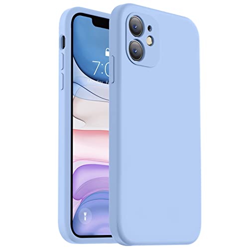 Vooii Kompatibel mit iPhone 11 Hülle, verbessertes Flüssigsilikon mit quadratischen Kanten, Kameraschutz, weiches kratzfestes Mikrofaserfutter, Handyhülle für iPhone 11, 15,5 cm (6,1 Zoll), Hellblau von Vooii