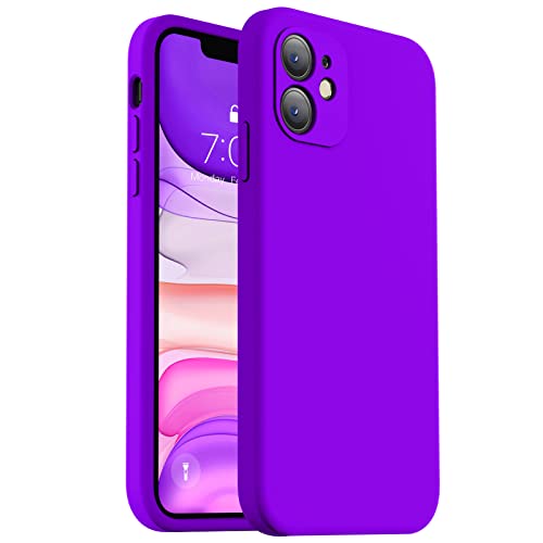 Vooii Kompatibel mit iPhone 11 Hülle, verbessertes Flüssigsilikon mit [quadratischen Kanten] [Kameraschutz] [Weiches kratzfestes Mikrofaserfutter] Handyhülle für iPhone 11 6,1 Zoll – Neonviolett von Vooii