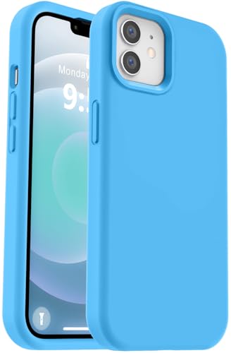 Vooii Kompatibel mit iPhone 12 Hülle/iPhone 12 Pro Hülle, Flüssigsilikon-Upgrade [weiches, kratzfestes Mikrofaserfutter] [stoßfester Fallschutz] Handyhülle 15,5 cm (6,1 Zoll), Blau von Vooii