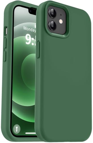 Vooii Kompatibel mit iPhone 12 Hülle/iPhone 12 Pro Hülle, Flüssigsilikon-Upgrade [weiches, kratzfestes Mikrofaserfutter] [stoßfester Fallschutz] Handyhülle 15,5 cm (6,1 Zoll), Grün von Vooii