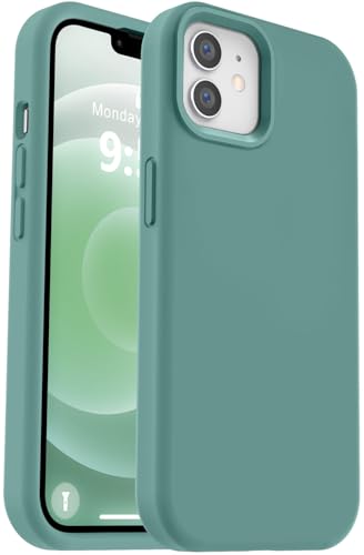 Vooii Kompatibel mit iPhone 12 Hülle/iPhone 12 Pro Hülle, Flüssigsilikon-Upgrade [weiches, kratzfestes Mikrofaserfutter] [stoßfester Fallschutz] Handyhülle 15,5 cm (6,1 Zoll), Kieferngrün von Vooii