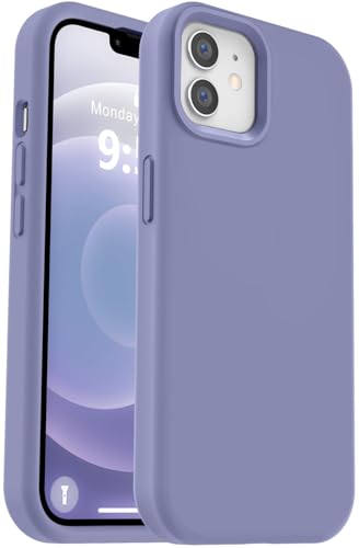 Vooii Kompatibel mit iPhone 12 Hülle/iPhone 12 Pro Hülle, Flüssigsilikon-Upgrade [weiches, kratzfestes Mikrofaserfutter] [stoßfester Fallschutz] Handyhülle 15,5 cm (6,1 Zoll), Lavendelgrau von Vooii