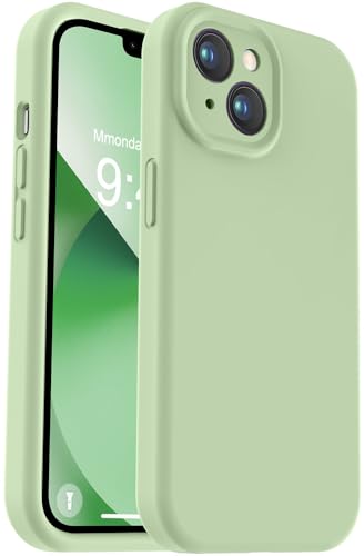 Vooii Kompatibel mit iPhone 13 Hülle, Flüssigsilikon-Upgrade [Kameraschutz] [Weiches kratzfestes Mikrofaserfutter] Stoßfeste Handyhülle für iPhone 13 6,1 Zoll – Matcha von Vooii