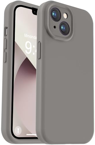 Vooii Kompatibel mit iPhone 13 Hülle, Flüssigsilikon-Upgrade [Kameraschutz] [Weiches kratzfestes Mikrofaserfutter] Stoßfeste Handyhülle für iPhone 13 6,1 Zoll – Natürliches Titan von Vooii