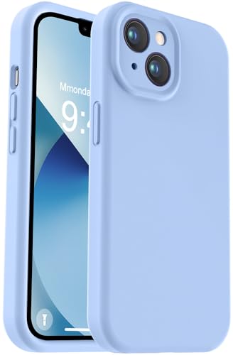Vooii Kompatibel mit iPhone 13 Hülle, Flüssigsilikon-Upgrade [Kameraschutz] [weiches, kratzfestes Mikrofaserfutter] Stoßfeste Handyhülle für iPhone 13 15,5 cm (6,1 Zoll), Hellblau von Vooii