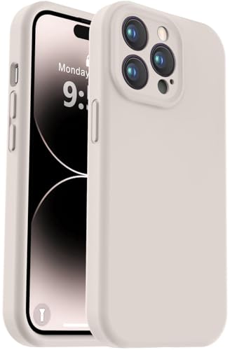 Vooii Kompatibel mit iPhone 14 Pro Hülle, Flüssigsilikon-Upgrade [Kameraschutz] [weiches kratzfestes Mikrofaserfutter] Stoßfeste Handyhülle für iPhone 14 Pro 15,5 cm (6,1 Zoll) – Steinfarben von Vooii