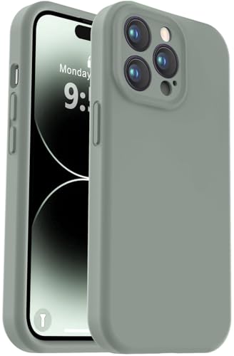 Vooii Kompatibel mit iPhone 14 Pro Max, Flüssigsilikon-Upgrade [Kameraschutz] [weiches, kratzfestes Mikrofaserfutter], stoßfeste Handyhülle für iPhone 14 Pro Max 6,7 Zoll (17 cm), Calke Green von Vooii