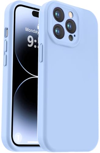 Vooii Kompatibel mit iPhone 14 Pro Max, Flüssigsilikon-Upgrade [Kameraschutz] [weiches, kratzfestes Mikrofaserfutter], stoßfeste Handyhülle für iPhone 14 Pro Max 6,7 Zoll (17 cm), Hellblau von Vooii