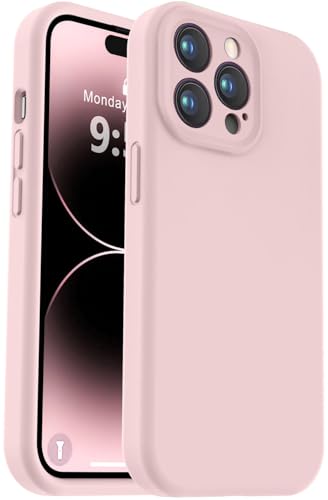 Vooii Kompatibel mit iPhone 14 Pro Max, Flüssigsilikon-Upgrade [Kameraschutz] [weiches, kratzfestes Mikrofaserfutter], stoßfeste Handyhülle für iPhone 14 Pro Max 6,7 Zoll (17 cm), Rosa Sand von Vooii