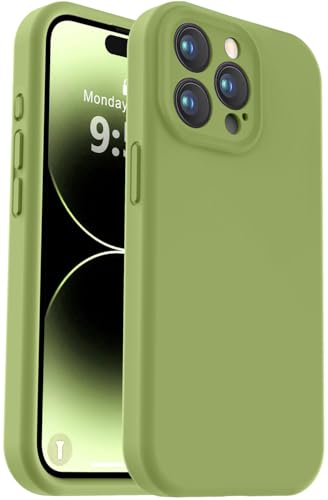 Vooii Kompatibel mit iPhone 14 Pro Max, Flüssigsilikon-Upgrade [Kameraschutz] [weiches, kratzfestes Mikrofaserfutter], stoßfeste Handyhülle für iPhone 14 Pro Max 6,7 Zoll (17 cm), Zederngrün von Vooii