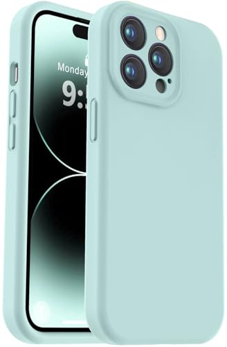 Vooii Kompatibel mit iPhone 14 Pro Max, Flüssigsilikon-Upgrade [Kameraschutz] [weiches, kratzfestes Mikrofaserfutter] Stoßfeste Handyhülle für iPhone 14 Pro Max 6,7 Zoll (17 cm), Minzgrün von Vooii