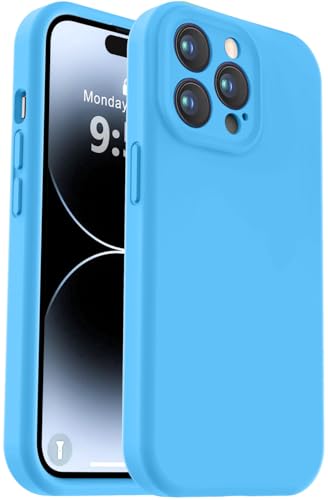 Vooii Kompatibel mit iPhone 14 Pro Max, Flüssigsilikon-Upgrade [Kameraschutz] [weiches, kratzfestes Mikrofaserfutter] Stoßfeste Handyhülle für iPhone 14 Pro Max 6,7 Zoll – Blau von Vooii