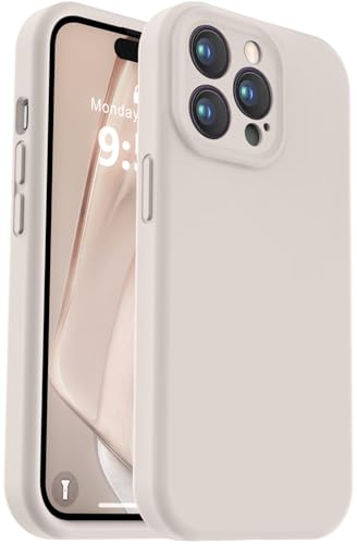 Vooii Kompatibel mit iPhone 14 Pro Max Hülle, Flüssigsilikon-Upgrade [Kameraschutz] [weiches, kratzfestes Mikrofaserfutter] Stoßfeste Handyhülle für iPhone 14 Pro Max 6,7 Zoll – Steingrau von Vooii