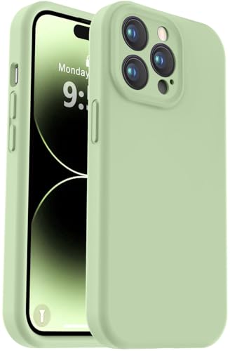 Vooii Kompatibel mit iPhone 14 Pro Max Hülle, Flüssigsilikon-Upgrade [Kameraschutz] [weiches kratzfestes Mikrofaserfutter] Stoßfeste Handyhülle für iPhone 14 Pro Max 6,7 Zoll – Matcha von Vooii