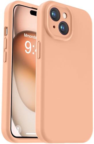 Vooii Kompatibel mit iPhone 15 Hülle, Upgrade Defender Liquid Silikon, [Verbesserter Kameraschutz] [Weiches kratzfestes Mikrofaserfutter] Stoßfeste Handyhülle für iPhone 15 6,1 Zoll – Cantaloupe von Vooii