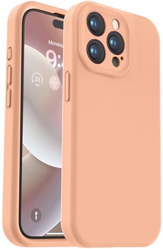 Vooii Kompatibel mit iPhone 15 Pro Max Hülle, Upgrade Defender Liquid Silikon, [vollständig bedeckte Kamera] [Weiches Mikrofaserfutter] Stoßfeste Handyhülle für iPhone 15 Pro Max 6,7 Zoll – Cantaloupe von Vooii