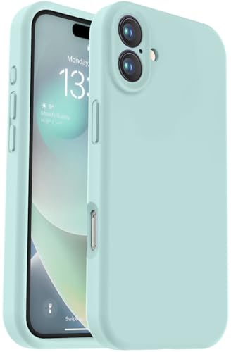 Vooii Kompatibel mit iPhone 16 Plus, Flüssigsilikon-Upgrade, Kameraschutz, weiches kratzfestes Mikrofaserfutter, stoßfeste Handyhülle für iPhone 16 Plus, 6,7 Zoll (17 cm), Minzgrün von Vooii