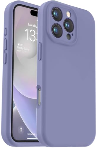 Vooii Kompatibel mit iPhone 16 Pro Max Hülle, Flüssigsilikon-Upgrade [Kameraschutz] [weiches, kratzfestes Mikrofaserfutter] Stoßfeste Handyhülle für iPhone 16 Pro Max 17,5 cm (6,9 Zoll), Lavendelgrau von Vooii