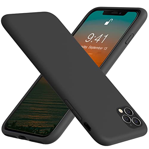 Vooii Schutzhülle für iPhone 11 Pro, weiches Flüssigsilikon, schlankes Gummi, Ganzkörper-Schutzhülle für iPhone 11 Pro (mit weichem Mikrofaser-Futter), Design für iPhone 11 Pro – Dunkelgrau von Vooii