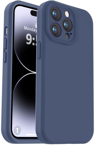 Vooii Schutzhülle für iPhone 14 Pro Max, Flüssigsilikon-Upgrade [Kameraschutz], weiches kratzfestes Mikrofaserfutter, stoßfeste Handyhülle für iPhone 14 Pro Max 6,7 Zoll (17 cm), Marineblau von Vooii