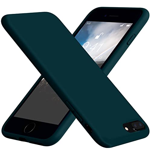 Vooii Schutzhülle für iPhone 8 Plus, iPhone 7 Plus, weiches Silikongel, Gummi, Bumperhülle, Mikrofaser-Futter, Hartschale, stoßfest, Rundum-Schutzhülle für iPhone 7 Plus/8 Plus – Blaugrün von Vooii