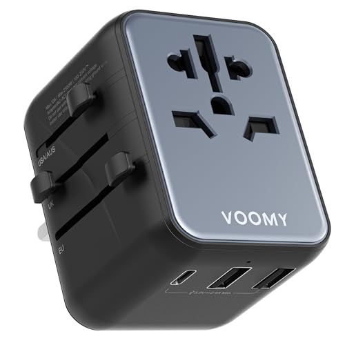 Voomy Reiseadapter Weltweit, Universal Reisestecker mit 1 USB-C, 2 USB-A, Steckdosenadapter Europa UK Mexiko Australien Japan Thailand, Reiseadapter USA, Reisestecker Adapter Weltweit, Travel Adapter Voomy Reiseadapter Weltweit, Universal Reisestecker mit 1 USB-C, 2 USB-A, Steckdosenadapter Europa UK Mexiko Australien Japan Thailand, Reiseadapter USA, Reisestecker Adapter Weltweit, Travel Adapter von Voomy