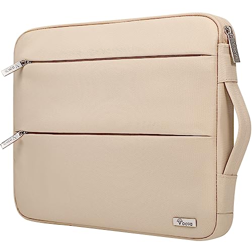 Voova Laptophülle 11.6 13 13.3 zoll Laptop Hülle Macbook Air Pro M1 M2 Notebook Tasche Sleeve Case Bag iPad Pro 12.9 Surfuce Pro 9 Schutzhülle Laptoptasche Notebooktasche Damen Herren Beige Aprikose von Voova